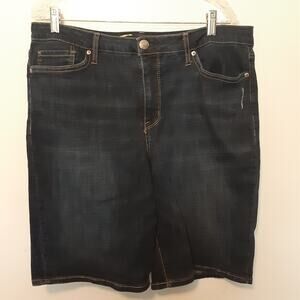 Seven 7 Women’s 16 Sunset Bermuda Dark Wash Blue Denim Jean Shorts